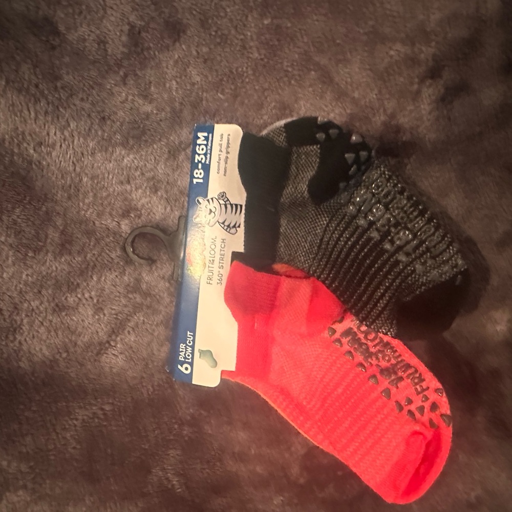 Fruit of the Loom Black and Red Socks Accessories